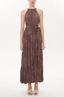 Mürdüm Askılı sıfır kol bol kesim elbise 93470