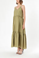 Yeşil Askılı bol kesim elbise 93471