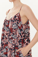 Çiçek Baskı Askılı bol kesim elbise 93476