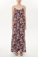 Çiçek Baskı Askılı bol kesim elbise 93476