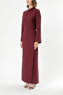 Bordo Fermuar detaylı elbise 93482