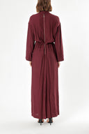 Bordo Fermuar detaylı elbise 93482