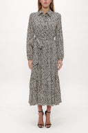 Siyah Büzgülü bol kesim elbise 93489