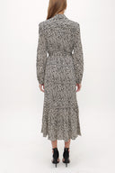 Siyah Büzgülü bol kesim elbise 93489