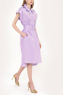 Lila Poplin gömlek elbise 93528