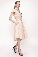 Bej Poplin gömlek elbise 93528