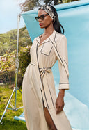 Bej Biyeli gömlek elbise 93529