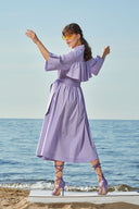 Lila Anvelop kapama poplın elbise 93540