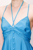 Mavi Askılı V yaka elbise 93563