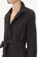 Siyah Büzgülü uzun elbise 93723