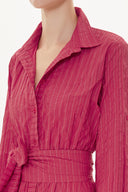 Kırmızı Büzgülü uzun elbise 93723