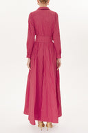 Kırmızı Büzgülü uzun elbise 93723