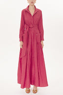 Kırmızı Büzgülü uzun elbise 93723