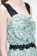 Yeşil Askılı dantelli elbise 93799