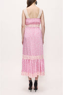 Pembe Askılı dantelli elbise 93799