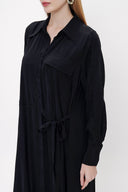 Siyah Dantel detaylı gömlek elbise 93826