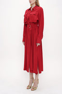 Bordo Kemerli bol kesim elbise 93827