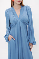 Mavi Büzgülü elbise 93847