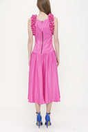 Pembe Kolsuz dar kesim elbise 93901