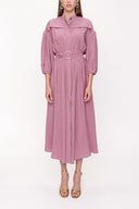 Gülkurusu Balon kollu kemerli elbise 93918