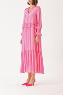 Pembe Valon detaylı bol kesim elbise 93936