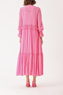 Pembe Valon detaylı bol kesim elbise 93936