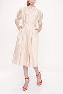 Bej Büzgülü elbise 93945
