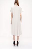 Açık Bej Bağcıklı elbise 93946