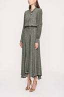 Haki Büzgülü midi elbise 93978