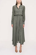 Haki Büzgülü midi elbise 93978