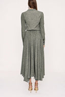Haki Büzgülü midi elbise 93978