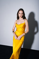 Hardal Toka detaylı askılı elbise 93980