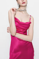 Pembe Toka detaylı askılı elbise 93980