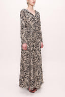 Bej Fermuarlı kapüşonlu uzun elbise 93741