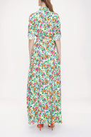 Karışık Renkler Büzgülü uzun gömlek elbise 94013