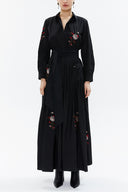 Embroidered Maxi Taffeta Dress 93774