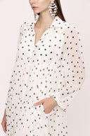 Ekru Büzgülü bol kesim elbise 94027