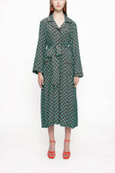 Yeşil Biyeli ve kemerli gömlek elbise 94029