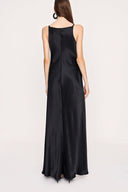 Siyah Dantel detaylı viskon elbise 94030