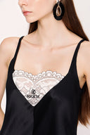 Siyah Dantel detaylı viskon elbise 94030