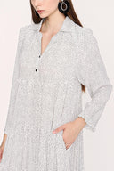 Puantiyeli Büzgülü bol kesim elbise 94033