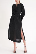 Siyah Bagcık detaylı elbise 94035