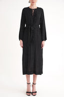 Siyah Bagcık detaylı elbise 94035