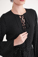 Siyah Bagcık detaylı elbise 94035