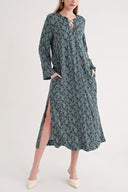 Yeşil Bagcık detaylı elbise 94035