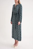 Yeşil Bagcık detaylı elbise 94035