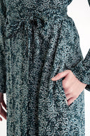 Yeşil Bagcık detaylı elbise 94035