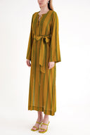 Zeytin Yeşili Bagcık detaylı elbise 94035