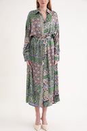 Yeşil Lila Bol kesim gömlek elbise 94058