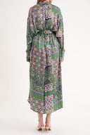 Yeşil Lila Bol kesim gömlek elbise 94058